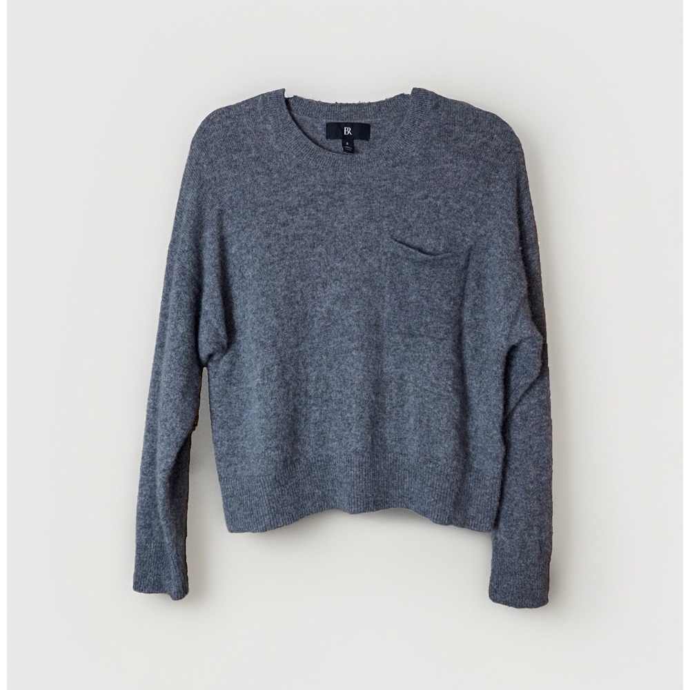 Banana Republic 100% Cashmere Sweater Women's Size S Gray Pocket Oversized
